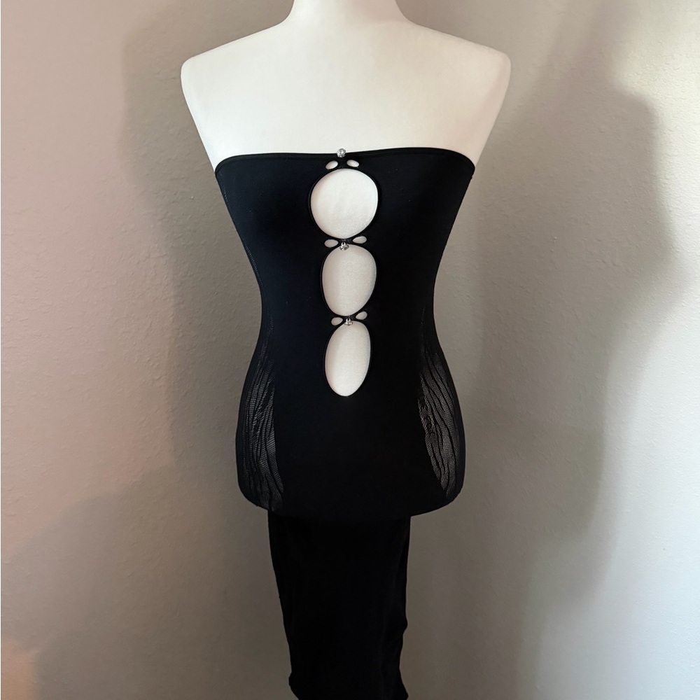 White Fox Boutique Black Strapless Maxi Dress